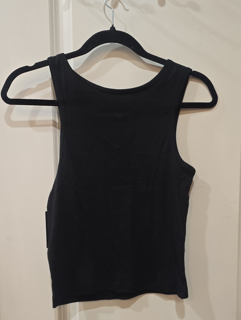 PLAYBOY Rhinestone Logo Bunny Ribbed Tank Top- Black - Picture 6 of 6